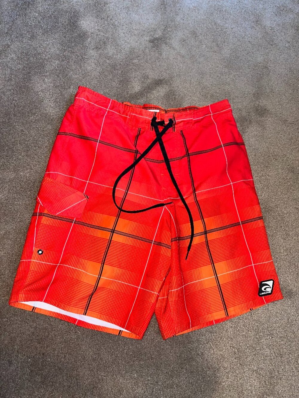 Laguna Mens red swim trunks board shorts sz small